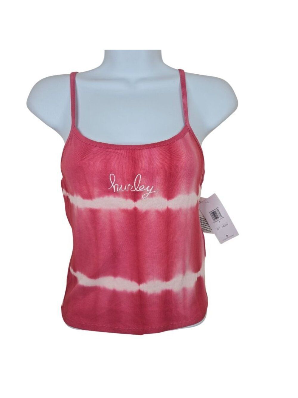 Vintage Y2K Hurley Womens S Pink Tie-Dye Tank Top